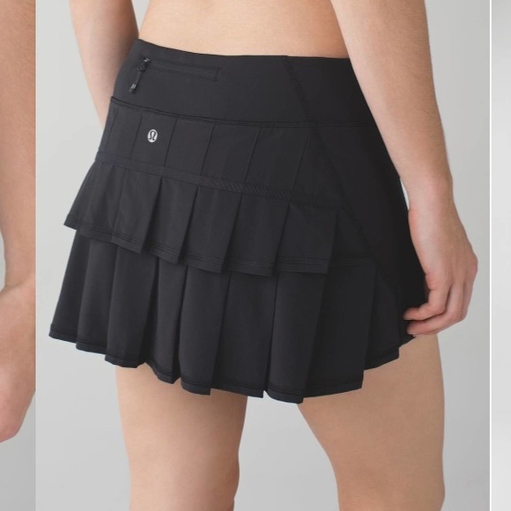 Lululemon Pace Setter Skirt Sz 10 Black Swift Pleated Tennis